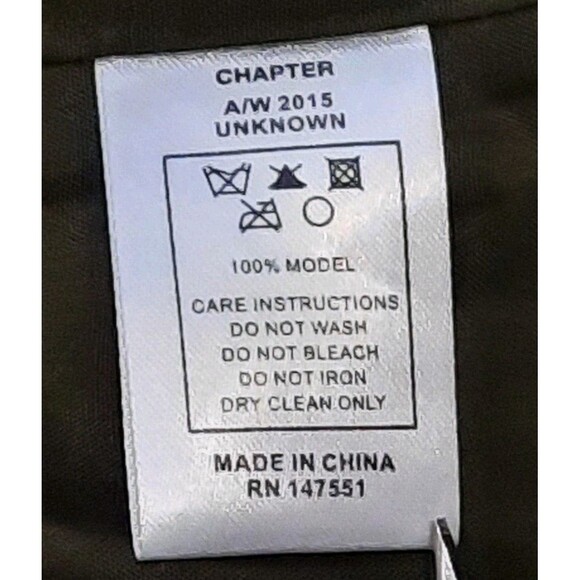 Ch. CHAPTER Designer Mens Upscale Two Way Zipper Bomber Jacket Army Green Size M - Picture 4 of 4